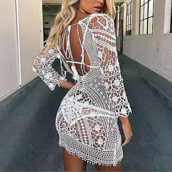 Other - Beach bikinis cover openwork lace Dress Sexy Hollo swim